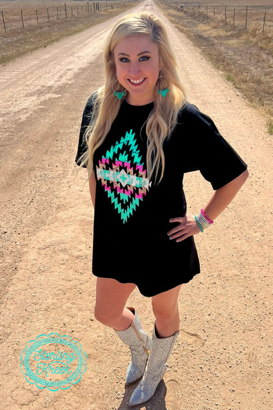 Turquoise Sands Boyfriend TShirt Dress